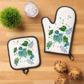 Ensemble De Gant De Cuisine Et De Manique Leopard (De haut en bas)