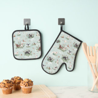 ENSEMBLE DE GANT DE CUISINE ET DE MANIQUE LES BARBETS
