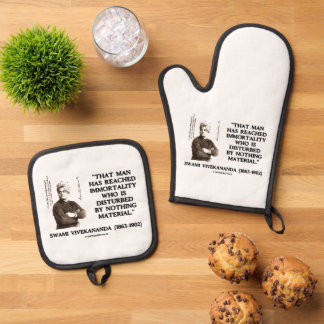 Ensemble De Gant De Cuisine Et De Manique L'Homme Swami Vivekananda a atteint le matériel d'