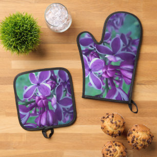 Ensemble De Gant De Cuisine Et De Manique Lilac variété de couleurs