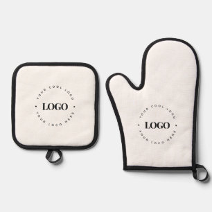 Ensemble De Gant De Cuisine Et De Manique Logo d'affaires circulaire personnalisé minimalist