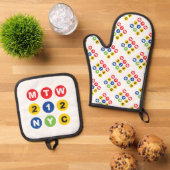 Ensemble De Gant De Cuisine Et De Manique logo MTW  (De haut en bas)