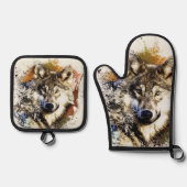 Ensemble De Gant De Cuisine Et De Manique Loup (Recto)