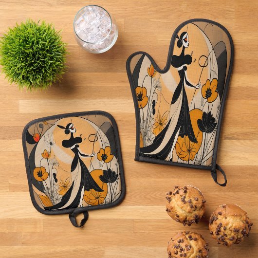 Ensemble De Gant De Cuisine Et De Manique Mandulis