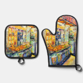 Ensemble De Gant De Cuisine Et De Manique Manger (Recto)