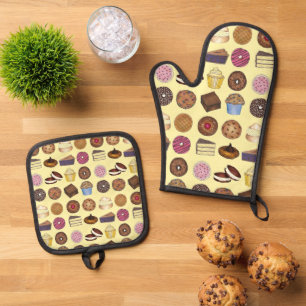 Ensemble De Gant De Cuisine Et De Manique Marchandises au four Gâteau au Muffin Foody Whopop