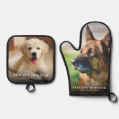 Ensemble De Gant De Cuisine Et De Manique Meilleur Chien Maman Jamais Photo (Recto)