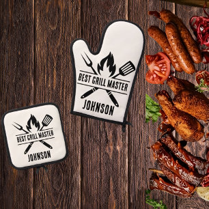 Ensemble De Gant De Cuisine Et De Manique Meilleur Grill Master Fête des pères Papa