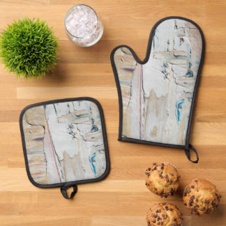 Ensemble De Gant De Cuisine Et De Manique Meilleure protection contre la chaleur en argent m
