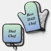 Ensemble De Gant De Cuisine Et De Manique Meilleurs mitaines de four papa (Recto/Verso)