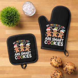Ensemble De Gant De Cuisine Et De Manique Mes enfants de maternelle sont des biscuits intell