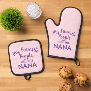 Ensemble De Gant De Cuisine Et De Manique Mes personnes préférées m'appellent Nana Drôle Gra