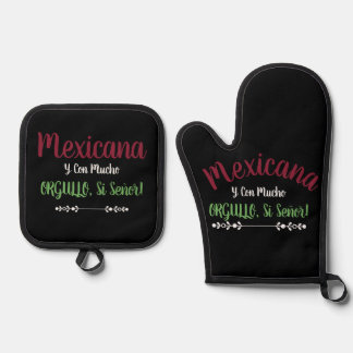Ensemble De Gant De Cuisine Et De Manique Mexicana Con Mucho Orgullo Sí Señor Tablier