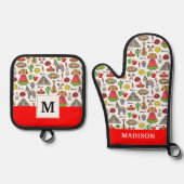 Ensemble De Gant De Cuisine Et De Manique Mexico | (Recto)