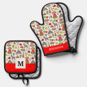 Ensemble De Gant De Cuisine Et De Manique Mexico | (Recto/Verso)