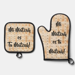 Ensemble De Gant De Cuisine Et De Manique Mi Matzah es Tu Matzah