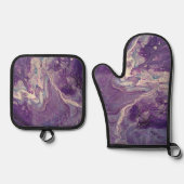 Ensemble De Gant De Cuisine Et De Manique Milkyway violet (Recto)