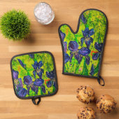 Ensemble De Gant De Cuisine Et De Manique mitt à four iris (De haut en bas)