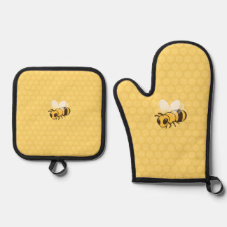 Ensemble De Gant De Cuisine Et De Manique Mitts d'abeilles