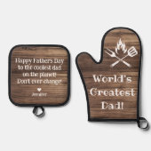 Ensemble De Gant De Cuisine Et De Manique monde grand papa, bois rustique élégant (Recto)