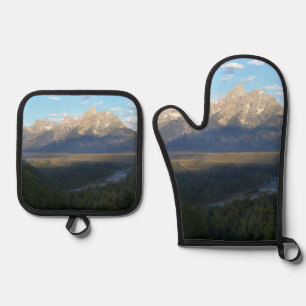 Ensemble De Gant De Cuisine Et De Manique Montagnes de Jackson Hole (Parc national de Grand