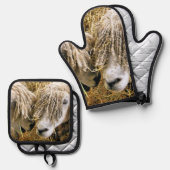 ENSEMBLE DE GANT DE CUISINE ET DE MANIQUE MOQUETTE (Recto/Verso)