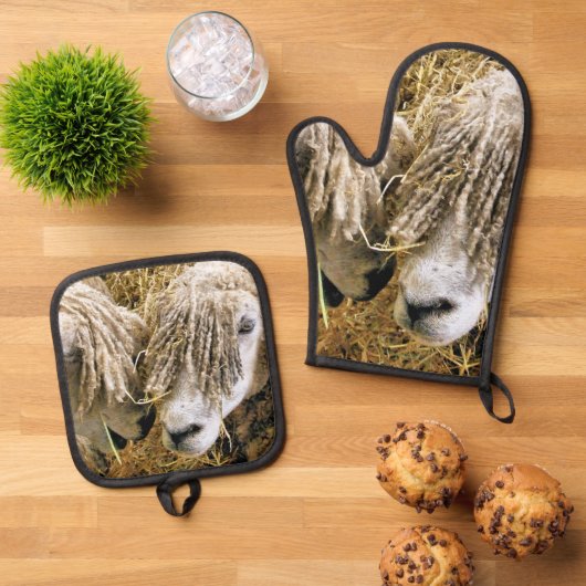 ENSEMBLE DE GANT DE CUISINE ET DE MANIQUE MOQUETTE (De haut en bas)