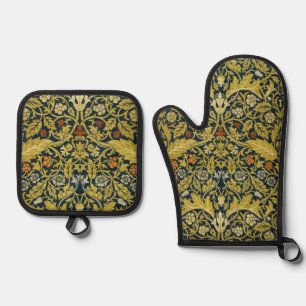 Ensemble De Gant De Cuisine Et De Manique Morris Acanthus Feuille Twining Stem Flowers Tapis