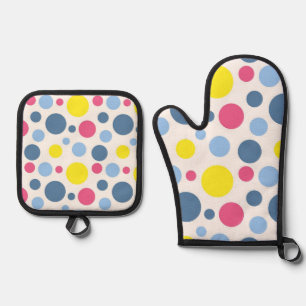 Ensemble De Gant De Cuisine Et De Manique Motif à pois