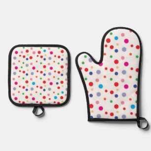 Ensemble De Gant De Cuisine Et De Manique Motif à pois