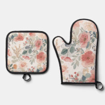 Motif aquarelle floral jardin corail rose