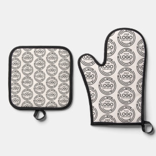Ensemble De Gant De Cuisine Et De Manique Motif de logo d'entreprise simple