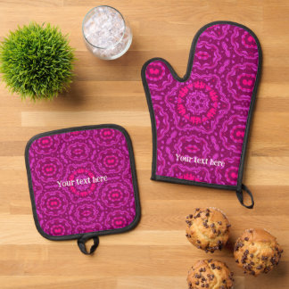 Ensemble De Gant De Cuisine Et De Manique Motif de mandala liquide abstrait pour rénovation