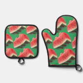 Ensemble De Gant De Cuisine Et De Manique Motif de pastèque (Recto)
