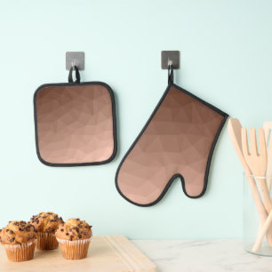 Ensemble De Gant De Cuisine Et De Manique Motif en maille géométrique dégradé ombre Mousse a