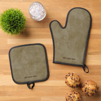 Ensemble De Gant De Cuisine Et De Manique Motif inspiré de tache de café abstrait rétro