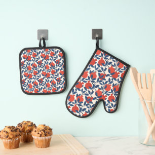 Ensemble De Gant De Cuisine Et De Manique Motif moderne de grenade