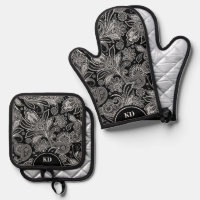 Motif Vintage Paisley noir et blanc