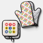 Ensemble De Gant De Cuisine Et De Manique MTW logo  (Recto/Verso)