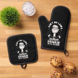 Ensemble De Gant De Cuisine Et De Manique N'Avez Pas De Lois Quand Vous Buvez Avec Claus Chr