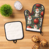 Ensemble De Gant De Cuisine Et De Manique Noël (De haut en bas)