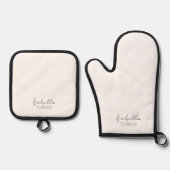 Ensemble De Gant De Cuisine Et De Manique Nom du monogramme blanc (Recto)