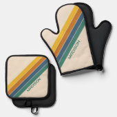 Ensemble De Gant De Cuisine Et De Manique Nom personnalisé rétroactif (Recto/Verso)