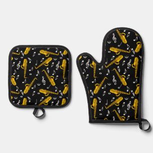 Ensemble De Gant De Cuisine Et De Manique Notes de musique saxophone