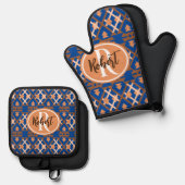 Ensemble De Gant De Cuisine Et De Manique Oasis du sud-ouest Aztèque géométrique (Recto/Verso)