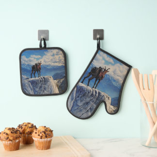 Ensemble De Gant De Cuisine Et De Manique Oberhalsi, la chèvre à la montagne