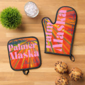 Ensemble De Gant De Cuisine Et De Manique Oven Mit and Pot Holder Set (De haut en bas)