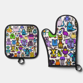 Ensemble De Gant De Cuisine Et De Manique Oven Mitt