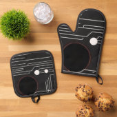 Ensemble De Gant De Cuisine Et De Manique Oven Mitt and Pot Holders (De haut en bas)
