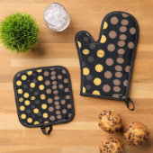 Ensemble De Gant De Cuisine Et De Manique Oven Mitt and Pot Holders (De haut en bas)
